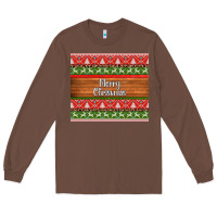 Chestnut merry christmas knitted reindeer pattern Long Sleeve Tee - Jasminsmagicworld