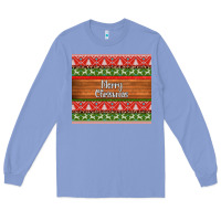 Colony Blue merry christmas knitted reindeer pattern Long Sleeve Tee - Jasminsmagicworld