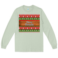 Matcha merry christmas knitted reindeer pattern Long Sleeve Tee - Jasminsmagicworld