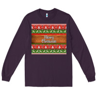Plum merry christmas knitted reindeer pattern Long Sleeve Tee - Jasminsmagicworld