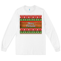 White merry christmas knitted reindeer pattern Long Sleeve Tee - Jasminsmagicworld