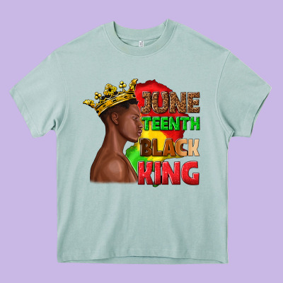 Juneteenth Black King Heavy Core Tee Designed By Texasbilliewilder