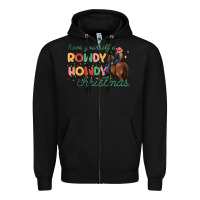 Black have yourself a rowdy howdy christmas Zipper Hoodie - MaliasSmallBusiness