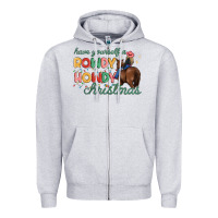 Heather Grey have yourself a rowdy howdy christmas Zipper Hoodie - MaliasSmallBusiness