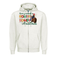 Oatmeal Heather have yourself a rowdy howdy christmas Zipper Hoodie - MaliasSmallBusiness
