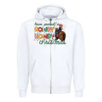 White have yourself a rowdy howdy christmas Zipper Hoodie - MaliasSmallBusiness
