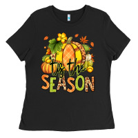 Black Tis' the season Fall Softball Ladies Tee - RanaPortraitStore