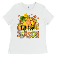 White Tis' the season Fall Softball Ladies Tee - RanaPortraitStore