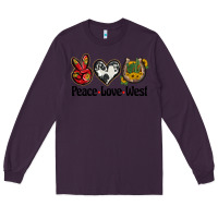 Plum peace love west Long Sleeve Tee - BarkalooDesign