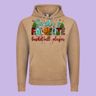 Santa S Favorite Basketball Player Vintage Hoodie Designed By Jahusdesignshop