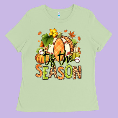 Ladies Tee Tis' the season Fall American Football