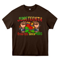 Chocolate Brown juneteenth free ish since 1865 Heavy Core Tee - texasbilliewilder