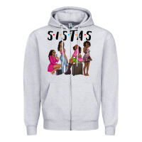 Heather Grey sista sisters afro black women Zipper Hoodie - NancyCooperArtShop