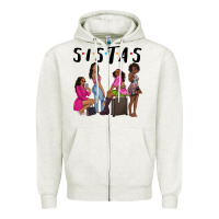 Oatmeal Heather sista sisters afro black women Zipper Hoodie - NancyCooperArtShop