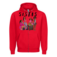 Red sista sisters afro black women Zipper Hoodie - NancyCooperArtShop