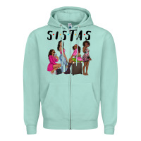 Seafoam sista sisters afro black women Zipper Hoodie - NancyCooperArtShop