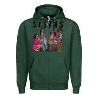 Sports Green sista sisters afro black women Zipper Hoodie - NancyCooperArtShop