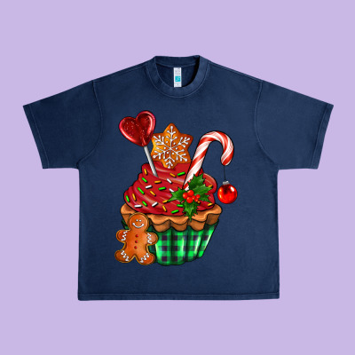 Christmas Cupcake Urban Heavy Tee Designed By Adodesignshop