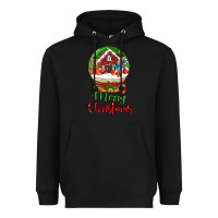 Black Merry Christmas Heavyweight Hoodie - LillyAllenDesigns