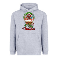 Heather Grey Merry Christmas Heavyweight Hoodie - LillyAllenDesigns