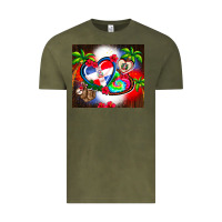 Vintage Olive dominican republic  leopard Vintage Tee - AdoDesignShop