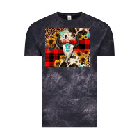 Cloud Black bullskull Sunflower Vintage Tee - JahusDesignShop