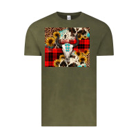 Vintage Olive bullskull Sunflower Vintage Tee - JahusDesignShop