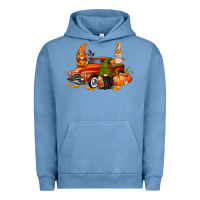 Pigment Pebble Blue fall gnome truck Urban Hoodie - CowGirlArtShop
