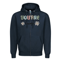 Navy you are enough Zipper Hoodie - MaliasSmallBusiness