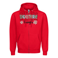 Red you are enough Zipper Hoodie - MaliasSmallBusiness