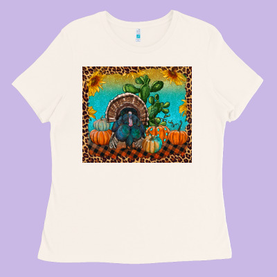 Ladies Tee Western Fall Thanksgiving Turkey