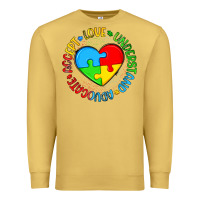 Antique Gold autism awareness puzzle heart love understand advo Premium Sweatshirt - Artiststas