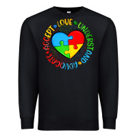 Black autism awareness puzzle heart love understand advo Premium Sweatshirt - Artiststas