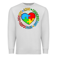 Dove Grey autism awareness puzzle heart love understand advo Premium Sweatshirt - Artiststas