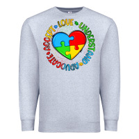 Heather Grey autism awareness puzzle heart love understand advo Premium Sweatshirt - Artiststas