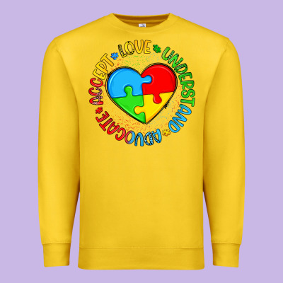 Autism Awareness Puzzle Heart Love Understand Advo Premium Sweatshirt Designed By Artiststas