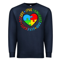 Navy autism awareness puzzle heart love understand advo Premium Sweatshirt - Artiststas