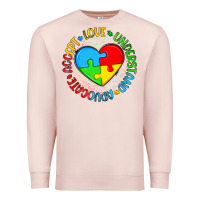 Pale Pink autism awareness puzzle heart love understand advo Premium Sweatshirt - Artiststas