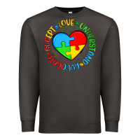 Smoke autism awareness puzzle heart love understand advo Premium Sweatshirt - Artiststas