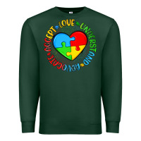 Sports Green autism awareness puzzle heart love understand advo Premium Sweatshirt - Artiststas