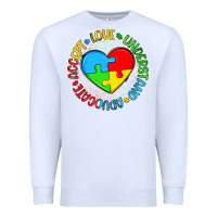 White autism awareness puzzle heart love understand advo Premium Sweatshirt - Artiststas
