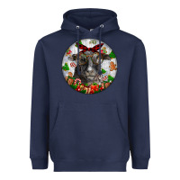 Navy christmas dorper sheep Heavyweight Hoodie - LillyAllenDesigns