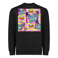 Black hello summer and beer seamless pattern Heavyweight Sweatshirt - BundleAndBundleShop