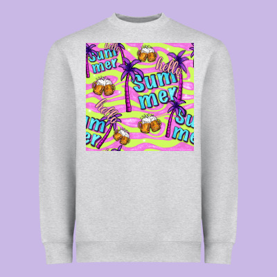 Hello Summer And Beer Seamless Pattern Heavyweight Sweatshirt Designed By Bundleandbundleshop