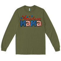 Army Green American Mama Long Sleeve Tee - LillyAllenDesigns
