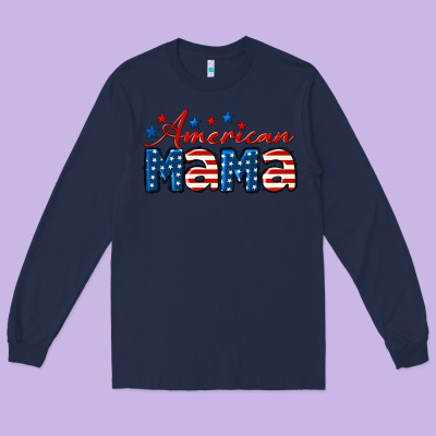 American Mama Long Sleeve Tee Designed By Lillyallendesigns