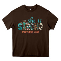 Chocolate Brown she is strong Heavy Core Tee - Artiststas