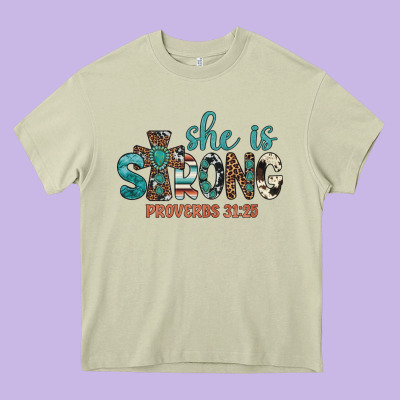 She Is Strong Heavy Core Tee Designed By Artiststas