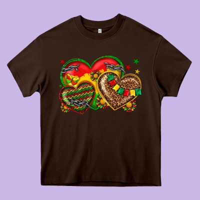 Juneteenth Heart Heavy Core Tee Designed By Texasbilliewilder