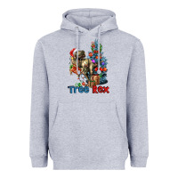 Heather Grey Tree Rex T-Rex Heavyweight Hoodie - LillyAllenDesigns